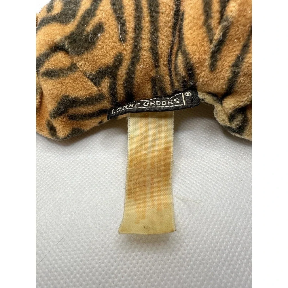 Anne Geddes Tiger Baby Dark Skinned Beanie Plush Stuffed Animal Vtg Doll 9